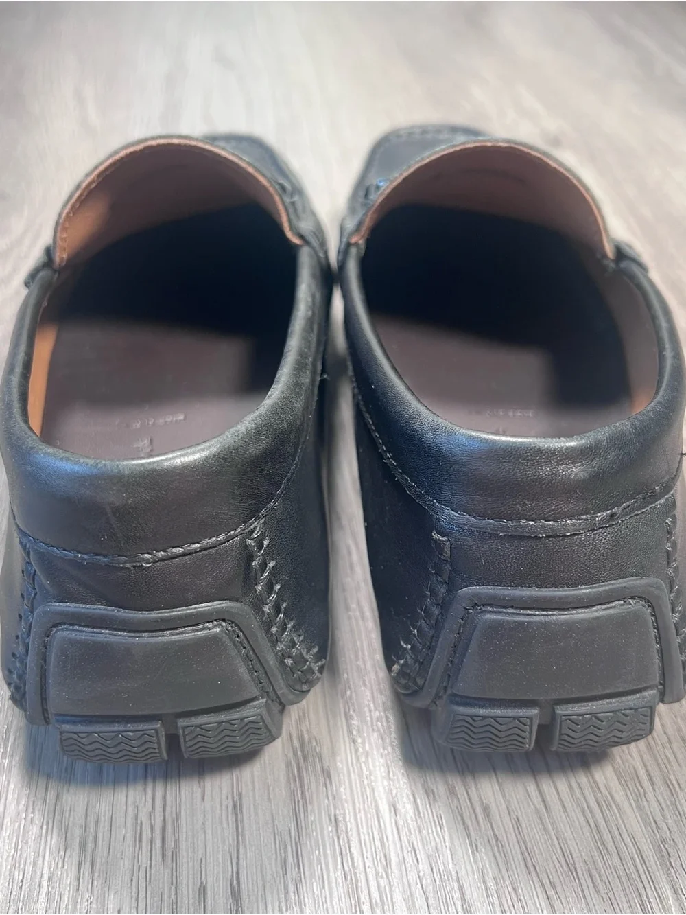 TO BOOT NEW YORK NASHUA MENS BLACK LEATHER HORSE BIT DRIVER LOAFERS SIZE 8 ITALY
